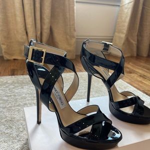 Jimmy Choo Black Patent Leather Platform Shoes